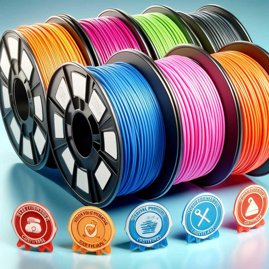 Filamenti in 3D Filamenti che rappresentano alcuni dei tantissimi colori con i quali possiamo produrre i nostri oggetti in 3D